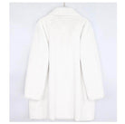 Cozy white women's coat, perfect for winter, featuring soft fabric as a warm winter coat for women