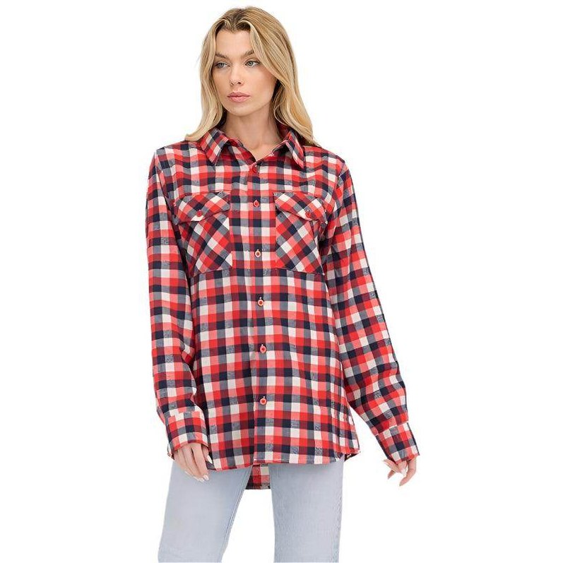 Womens Boyfriend Flannel Shirts - VacationGrabs