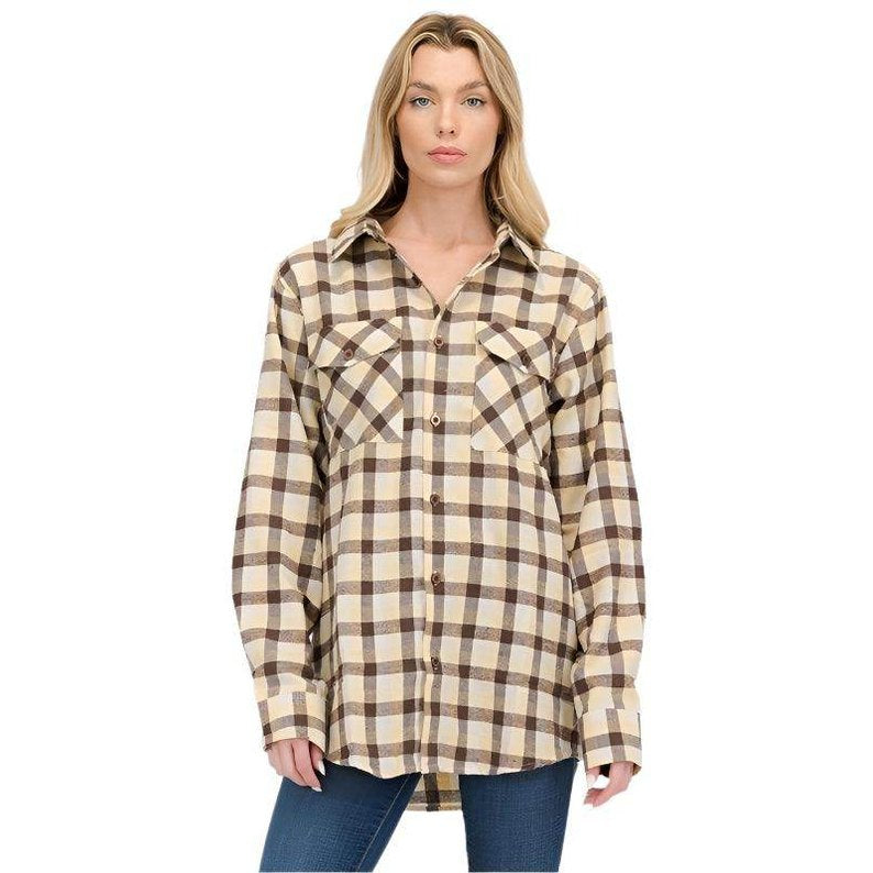 Womens Boyfriend Flannel Shirts - VacationGrabs