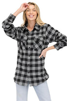 Womens Boyfriend Plaid Flannel Shirts - VacationGrabs