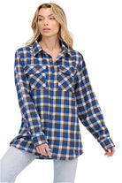 Womens Boyfriend Plaid Flannel Shirts - VacationGrabs
