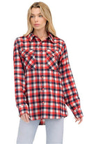 Womens Boyfriend Plaid Flannel Shirts - VacationGrabs