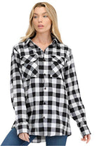 Womens Boyfriend Plaid Flannel Shirts - VacationGrabs