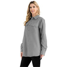 Womens Boyfriend Solid Flannel Shirt - VacationGrabs