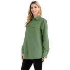 Womens Boyfriend Solid Flannel Shirt - VacationGrabs