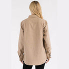 Womens Boyfriend Solid Flannel Shirt - VacationGrabs