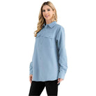 Womens Boyfriend Solid Flannel Shirt - VacationGrabs
