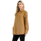 Womens Boyfriend Solid Flannel Shirt - VacationGrabs