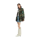 Womens Camo Oversized Zipper Front Jacket - VacationGrabs