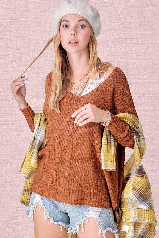 Womens Casual Relaxed Fit Winnie Sweater - VacationGrabs