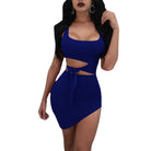 Blue cutout bodycon mini dress for womens club dresses night out by VacationGrabs