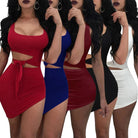 VacationGrabs womens club dresses night out in red blue burgundy black and white cutout bodycon styles