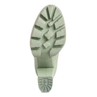 Bottom sole view of womens colorful platform loafers by Rag Company showing tread pattern