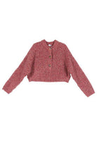 Womens Cropped Melange Sweater Top - VacationGrabs