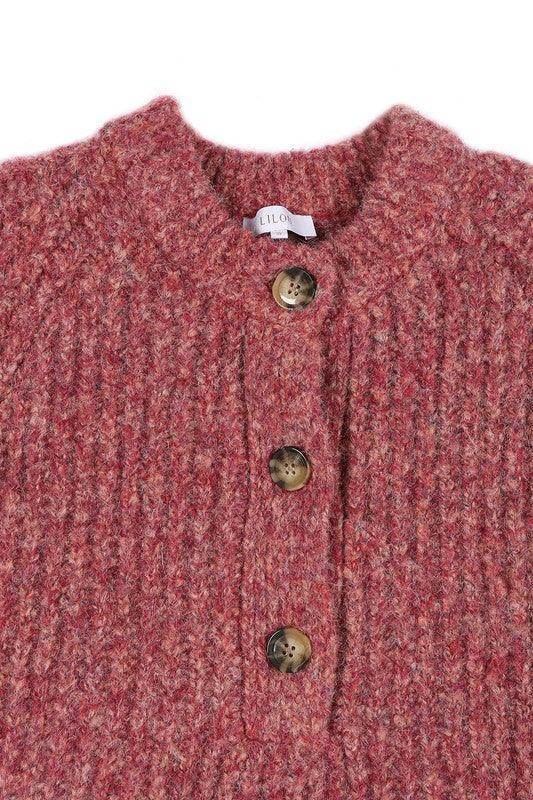 Womens Cropped Melange Sweater Top - VacationGrabs