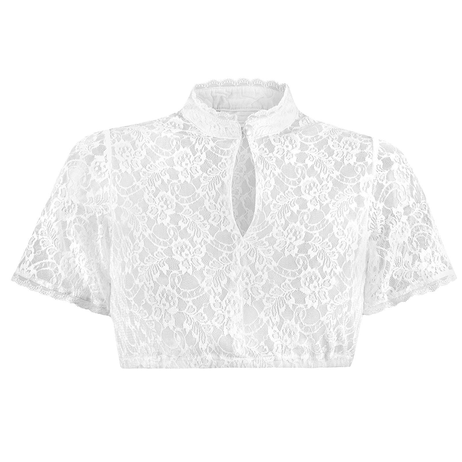 Women's Shirts - Cropped Tops Womens Elegant Lace Crop Top Hollow Out