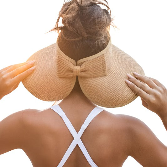 Women's Accessories - Hats Womens Foldable Wide Brim Bow Visor Hat