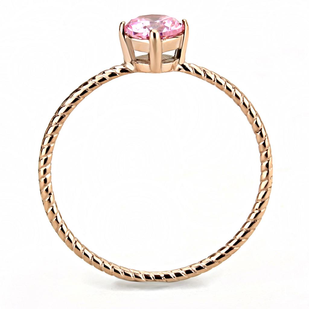 Women's rose gold ring with pink gemstone for elegant occasions