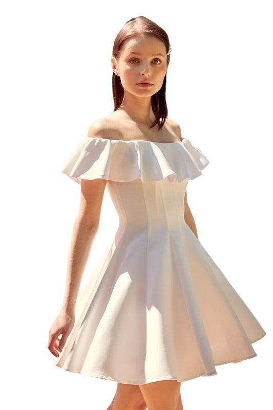 A Line Ruffle Dress - VacationGrabs