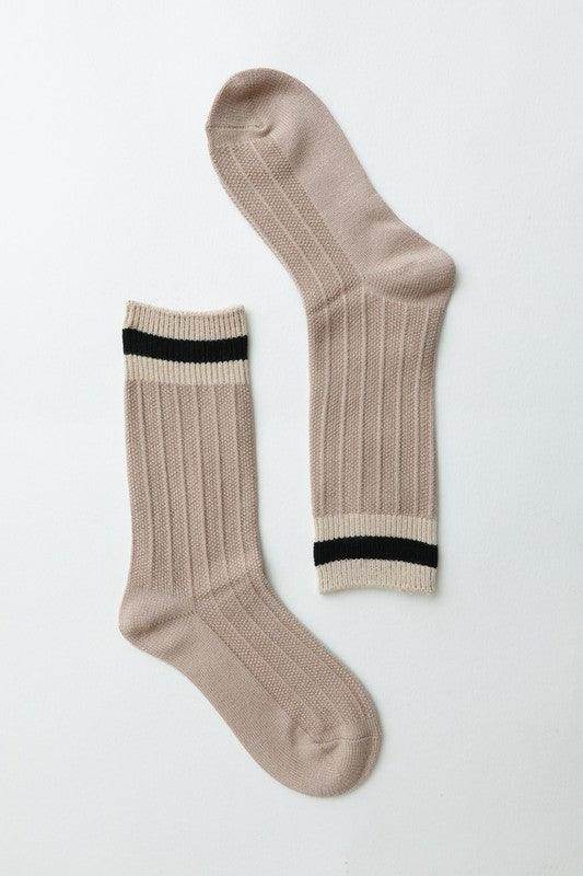 Womens Mid-Calf Color Block Socks - VacationGrabs
