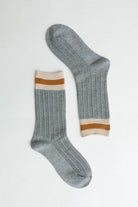 Womens Mid-Calf Color Block Socks - VacationGrabs