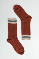 Womens Mid-Calf Color Block Socks - VacationGrabs