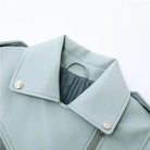 Womens Motorcycle Jackets Pu Leather Detachable Belt - VacationGrabs