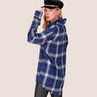 Womens Navy Blue Celine Shirt - VacationGrabs