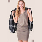 Womens Navy Blue Celine Shirt - VacationGrabs