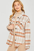 Womens Plaid Bust Pocket Shirt Shacket - VacationGrabs