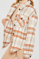 Womens Plaid Bust Pocket Shirt Shacket - VacationGrabs