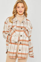 Womens Plaid Bust Pocket Shirt Shacket - VacationGrabs