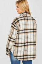 Womens Plaid Bust Pocket Shirt Shacket - VacationGrabs