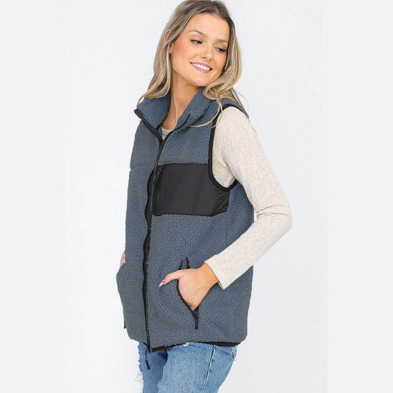 Womens Sherpa Fleece Vest - VacationGrabs