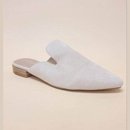 Womens Shoes - Pointed Toe Slip on Mule Flats - VacationGrabs
