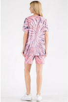 Womens Tye Dye Tee and Short Lounge Set - VacationGrabs