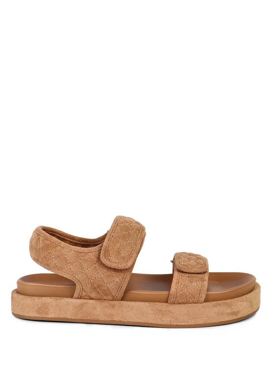 Rag Company women's vacation sandals in light brown with adjustable straps for comfort