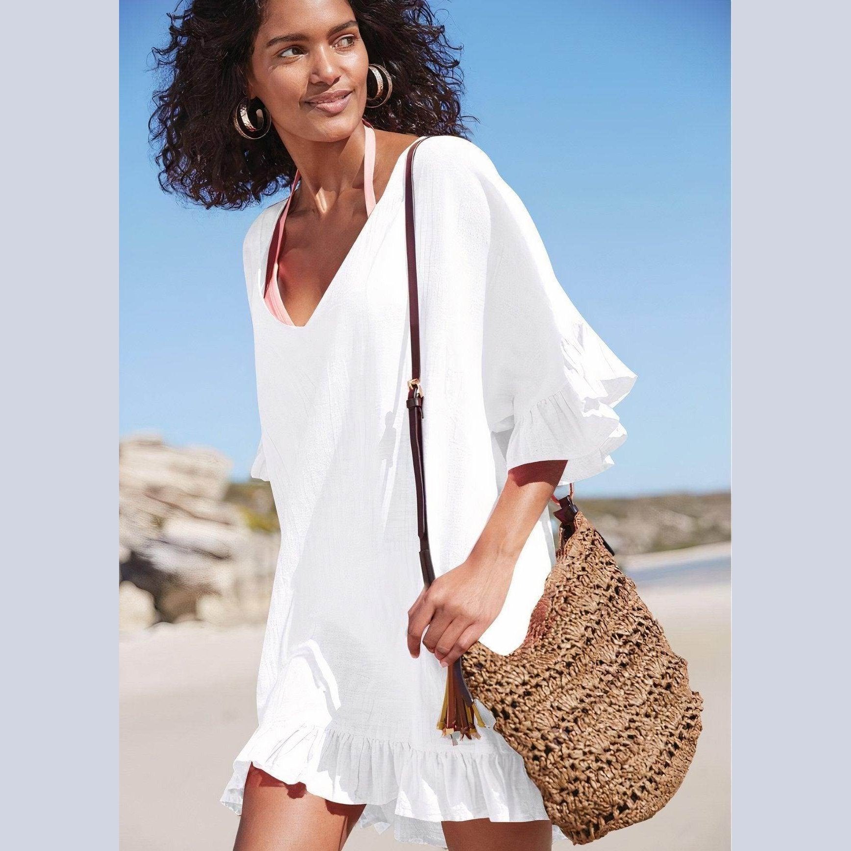 Women's Ruffle Cover-Up Dress - VacationGrabs