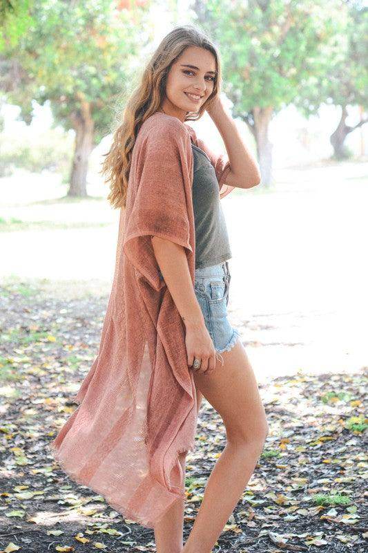 Woven Long Line Tribal Kimono - VacationGrabs