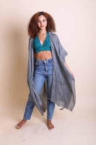 Woven Long Line Tribal Kimono - VacationGrabs