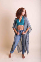 Woven Long Line Tribal Kimono - VacationGrabs