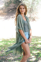 Woven Long Line Tribal Kimono - VacationGrabs