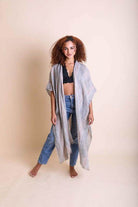 Woven Long Line Tribal Kimono - VacationGrabs