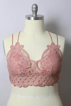X-Large Padded Crochet Lace Longline Bralette - VacationGrabs