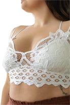 X-Large Padded Crochet Lace Longline Bralette - VacationGrabs