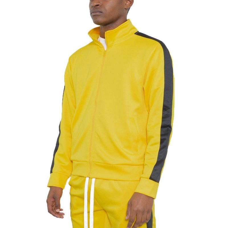 Yellow Single Stripe Track Jacket - VacationGrabs