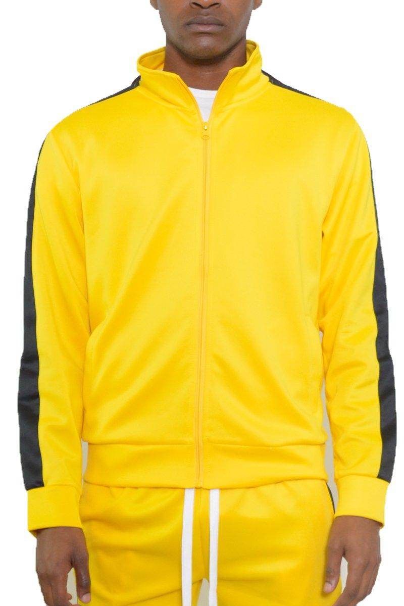 Yellow Single Stripe Track Jacket - VacationGrabs