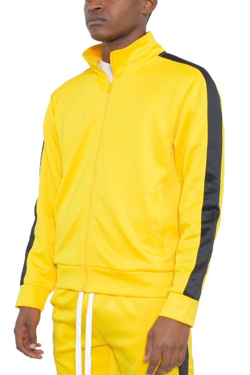 Yellow Single Stripe Track Jacket - VacationGrabs