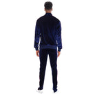 Men's 2PC Track Sets featuring a zip front velour jacket and matching pants in navy blue