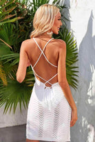 Women's Swimwear - Cover Ups Crisscross Halter Neck Openwork Cover-Up Dress